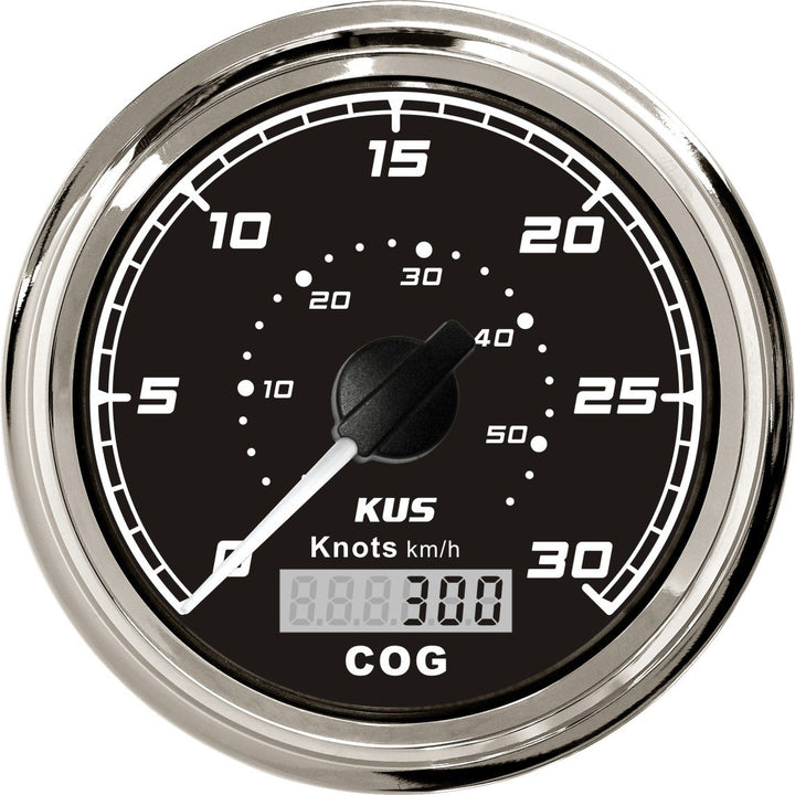 KUS GPS Tacho Kilometerzähler 30Knots Für Boot Yachten 85mm 12V/24V (Schwarz), Schwarz