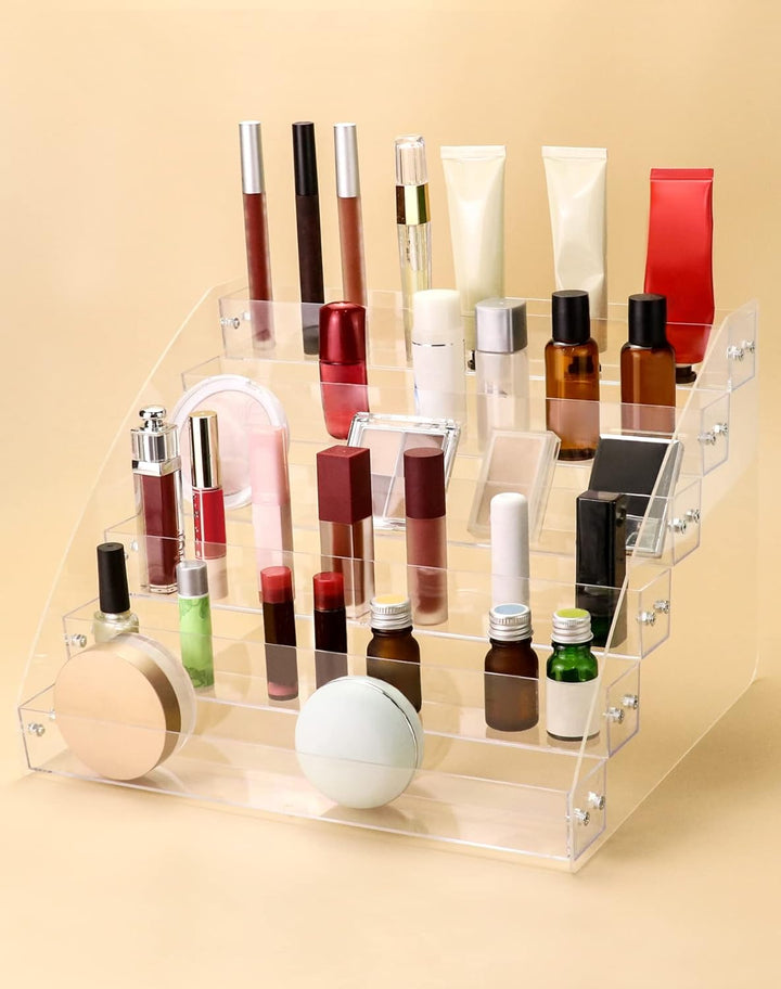 QWORK® 2 Stücke 6 Schichten nagellack aufbewahrung, Acryl Nagellack Organizer Halter, durchsichtiger