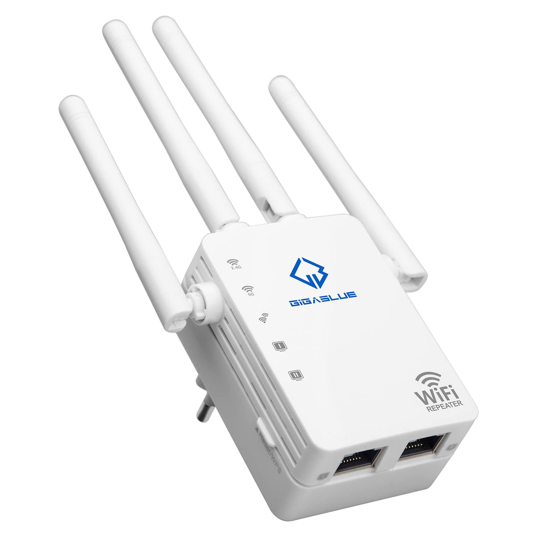 GigaBlue Ultra Repeater 1200Mbps 2.4 & 5 GHz AC1200 WLAN Repeater Super-Boost WiFi 1200 Mbit/s, Dual