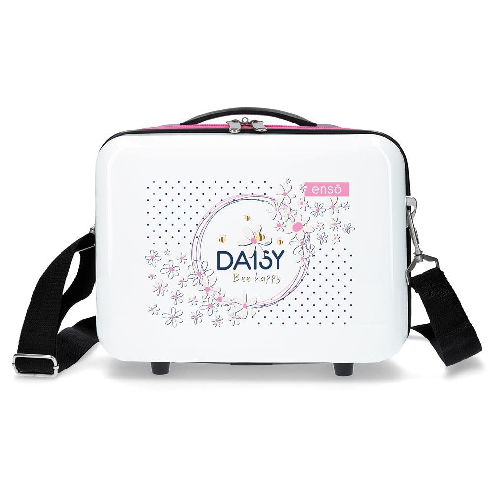 Enso Daisy Kulturbeutel, anpassbar, mit Umhängetasche, 29 x 21 x 15 cm Makeup Tasche Weiss, Makeup T