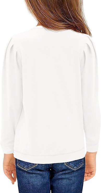 Haloumoning Mädchen Langarm T-Shirt Baumwolle Rundhals Top Leichtgewicht Sport Langarmshirt Basic Ca