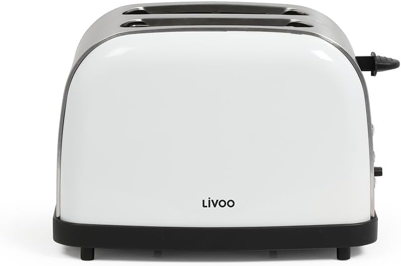 LIVOO DOD136W Frühstücksset, Vintage, Wasserkocher und Toaster,, Weiss