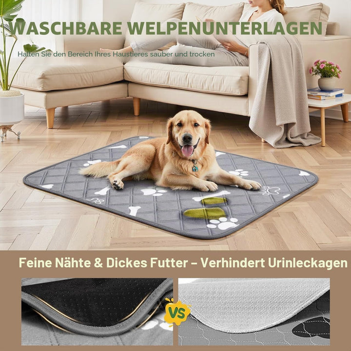 Gimars XXL 2er 120×90 cm Extra Saugstark und Dick Welpenunterlagen waschbar Wiederverwendbare Hundet