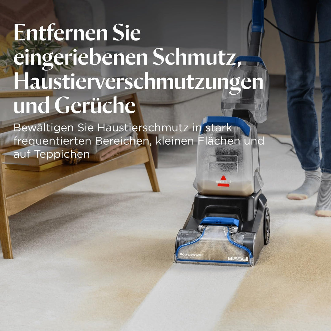 BISSELL PowerWash Compact Pet, Kompakter Upright- Teppichreiniger und Polsterreiniger für Haustierfl