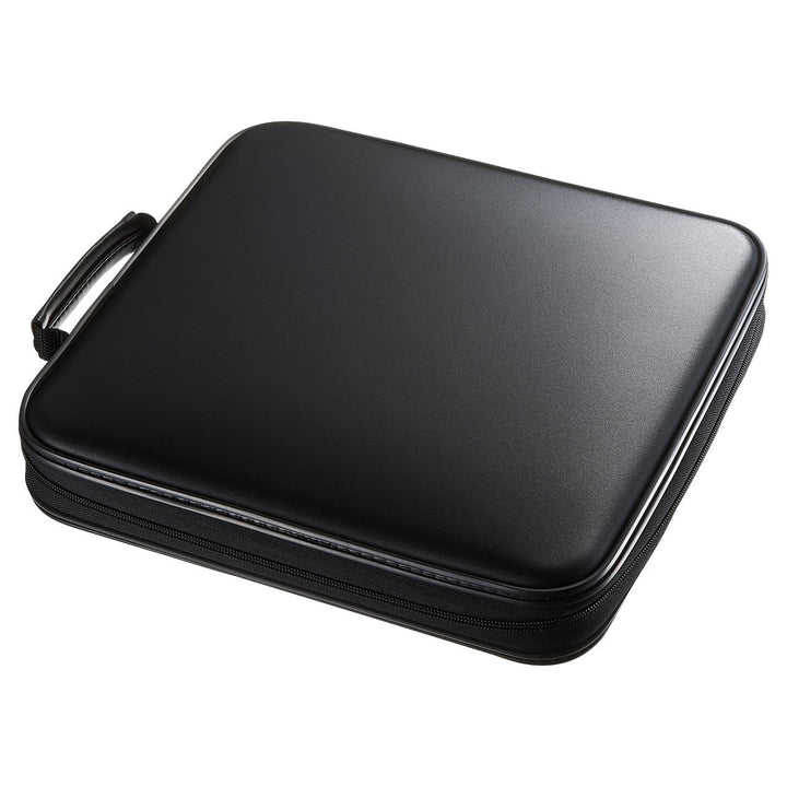 SANWA CD Tasche 160 Kapazität, Tragbare CD/DVD/Blu-ray Aufbewahrung mit Reissverschluss und Griff, H