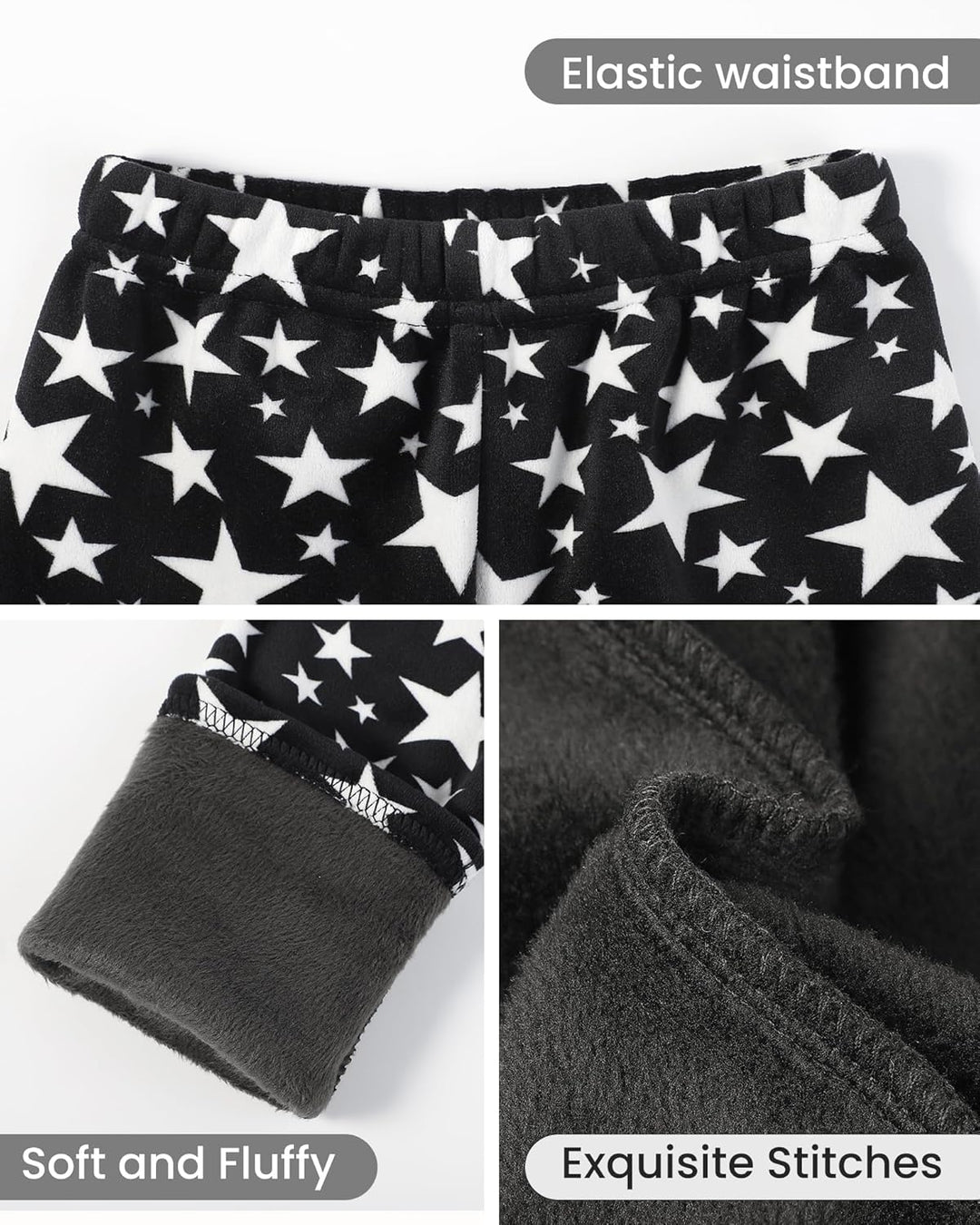 Auranso Thermo Leggings Mädchen Kinder Gefütterte Thermoleggings Winter Warme,2er-Pack 110-116 Liebe