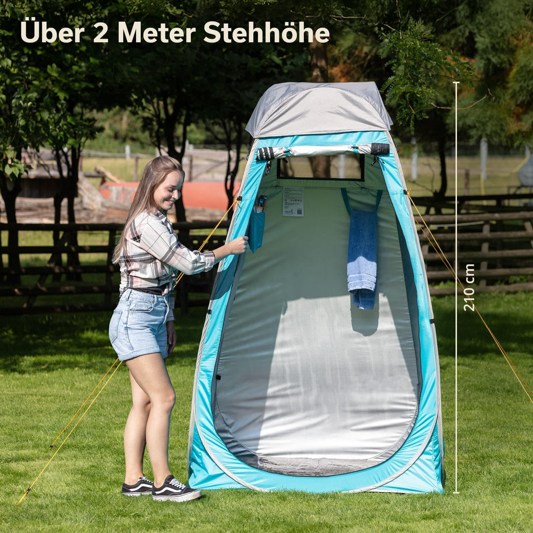 Skandika Camping Pop Up Duschzelt | Umkleidezelt mit 210 cm Stehhöhe, silberbeschichtet, Blickdicht,