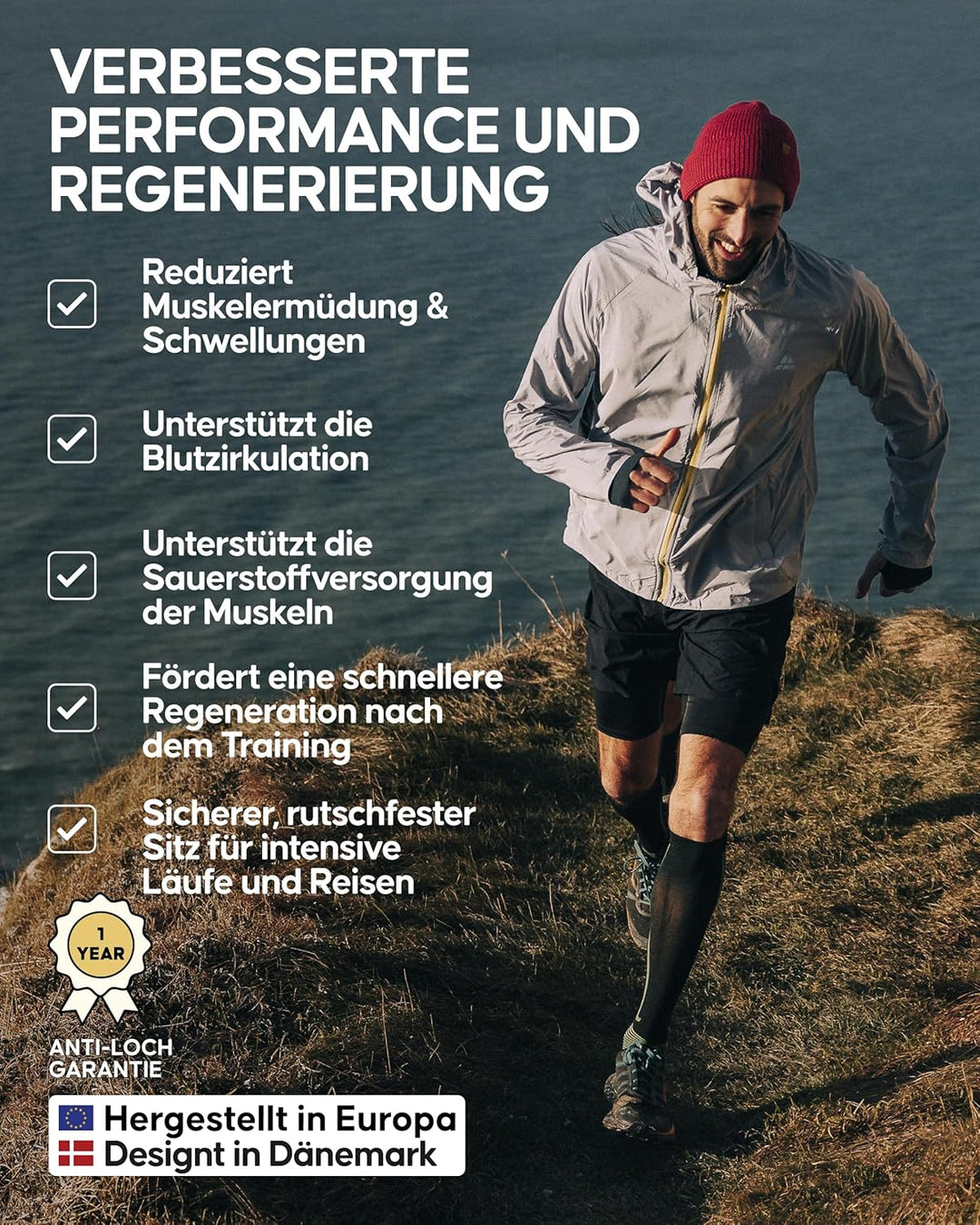 DANISH ENDURANCE Kompressionsstrümpfe, Sport Kompressionssocken, Stützstrümpfe, Thrombosestrümpfe, 2