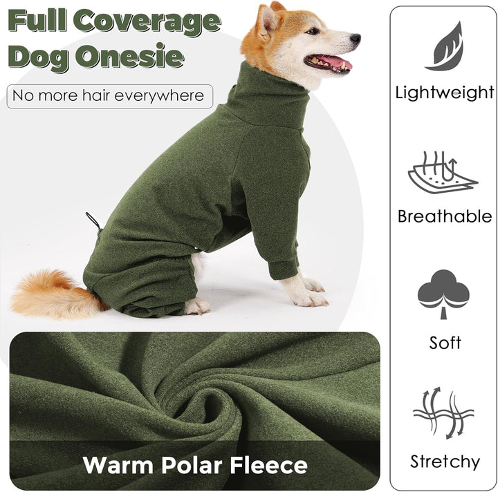 Dotoner Fleece Hundepullover Wintermantel Hundemantel Grosse Hunde Fleecejacke mit Beinen Hundebadem