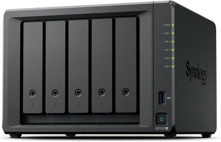 Synology Diskstation NAS DS1525+ 50TB Bestpreis Festplatten (5X 10TB) 5 Bay Plus Serie mit Ryzen R16