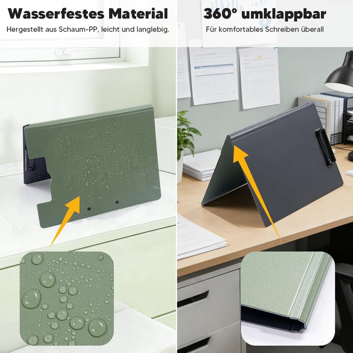 Klemmbrett A4, 6er Klemmbrettmappe mit Deckel, Doppelclip Schreibbrett Leichtes Schreibmappe A4 für