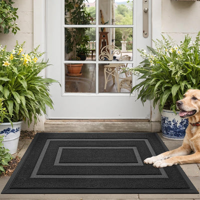 DEXI Fussmatte Aussen 60 x 90 cm, rutschfest Fussmatte Waschbar Schmutzfangmatte für Haustür, Robust