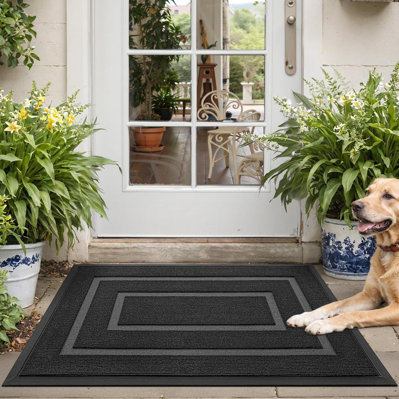 DEXI Fussmatte Aussen 60 x 90 cm, rutschfest Fussmatte Waschbar Schmutzfangmatte für Haustür, Robust