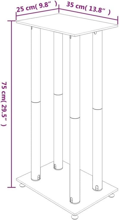 vidaXL Lautsprecher-Ständer 2 STK. Silbern Hartglas 4 Säulen, Silber