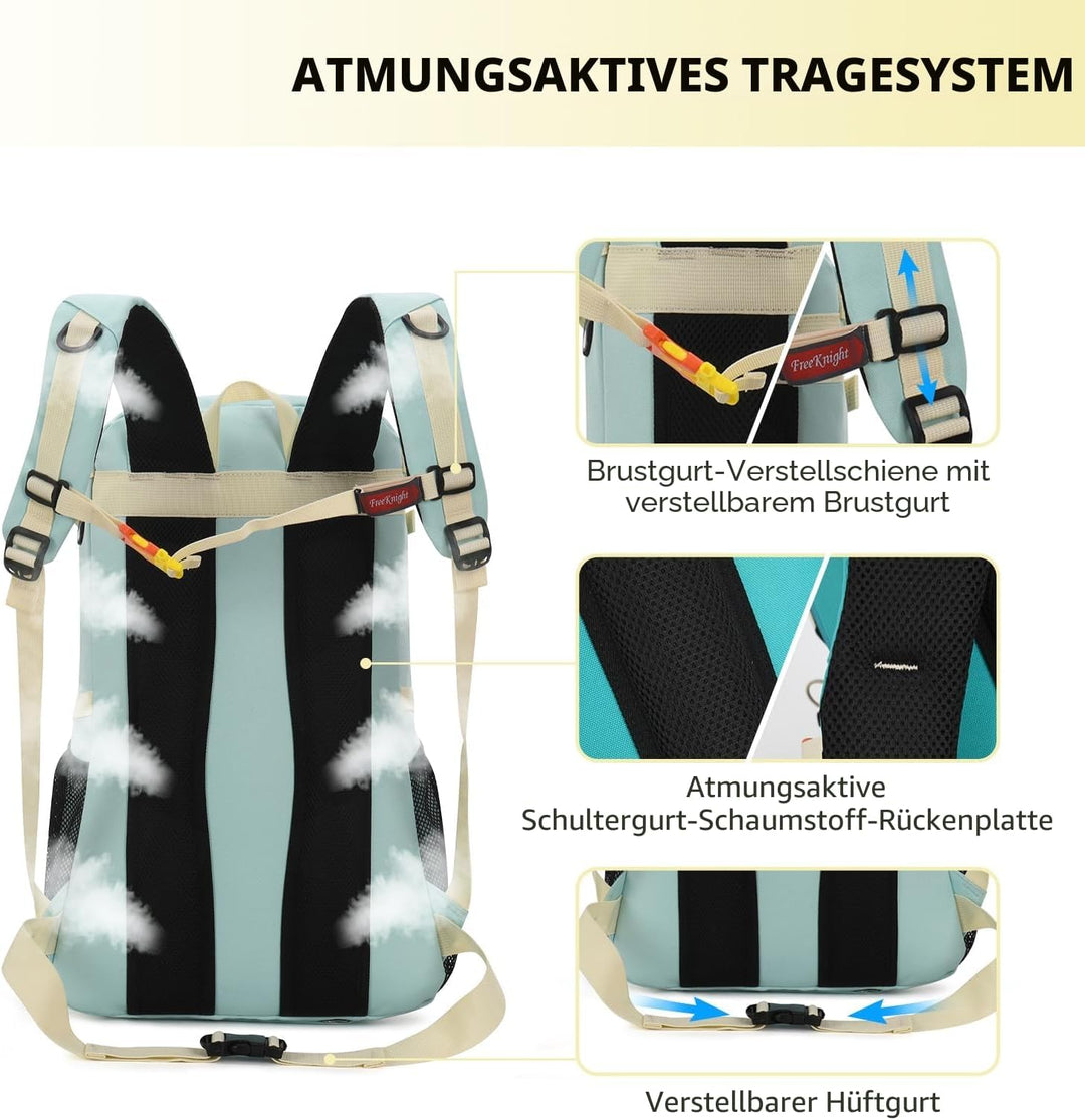 Bseash 40L Leichter wasserdichter Wanderrucksack mit Regenschutz, Outdoor Sport Reise Tagesrucksack