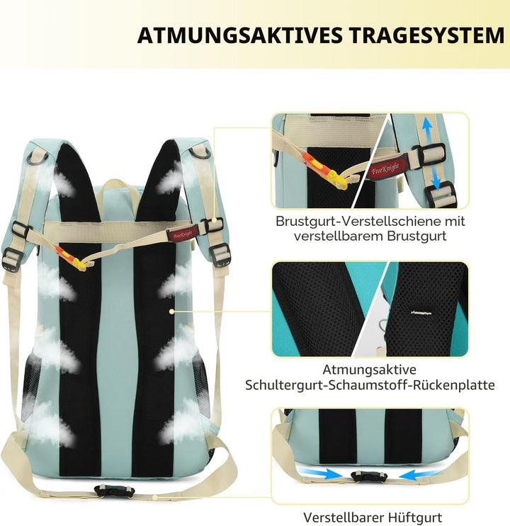 Bseash 40L Leichter wasserdichter Wanderrucksack mit Regenschutz, Outdoor Sport Reise Tagesrucksack