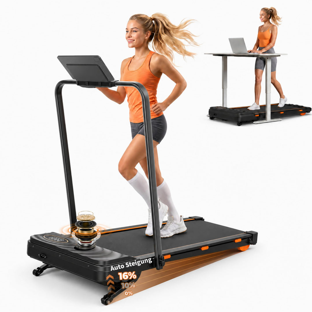 JAGJOG Klappbar Laufband mit Auto 16% Steigung, Laufband für Zuhause 12 km/h, Walking Pad mit APP &amp;