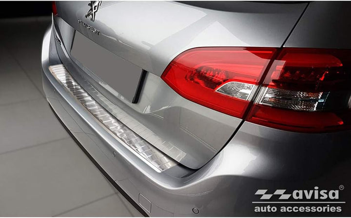 Avisa Edelstahl Heckstossstangenschutz kompatibel mit Peugeot 308 II SW 2013-2017 & Facelift 2017-20