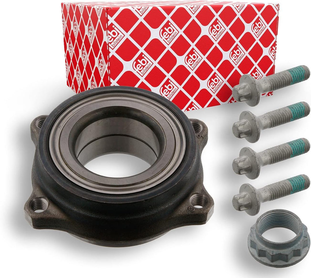 febi bilstein 34738 Radlagersatz mit Achsmutter und Befestigungsschrauben , 1 Stück
