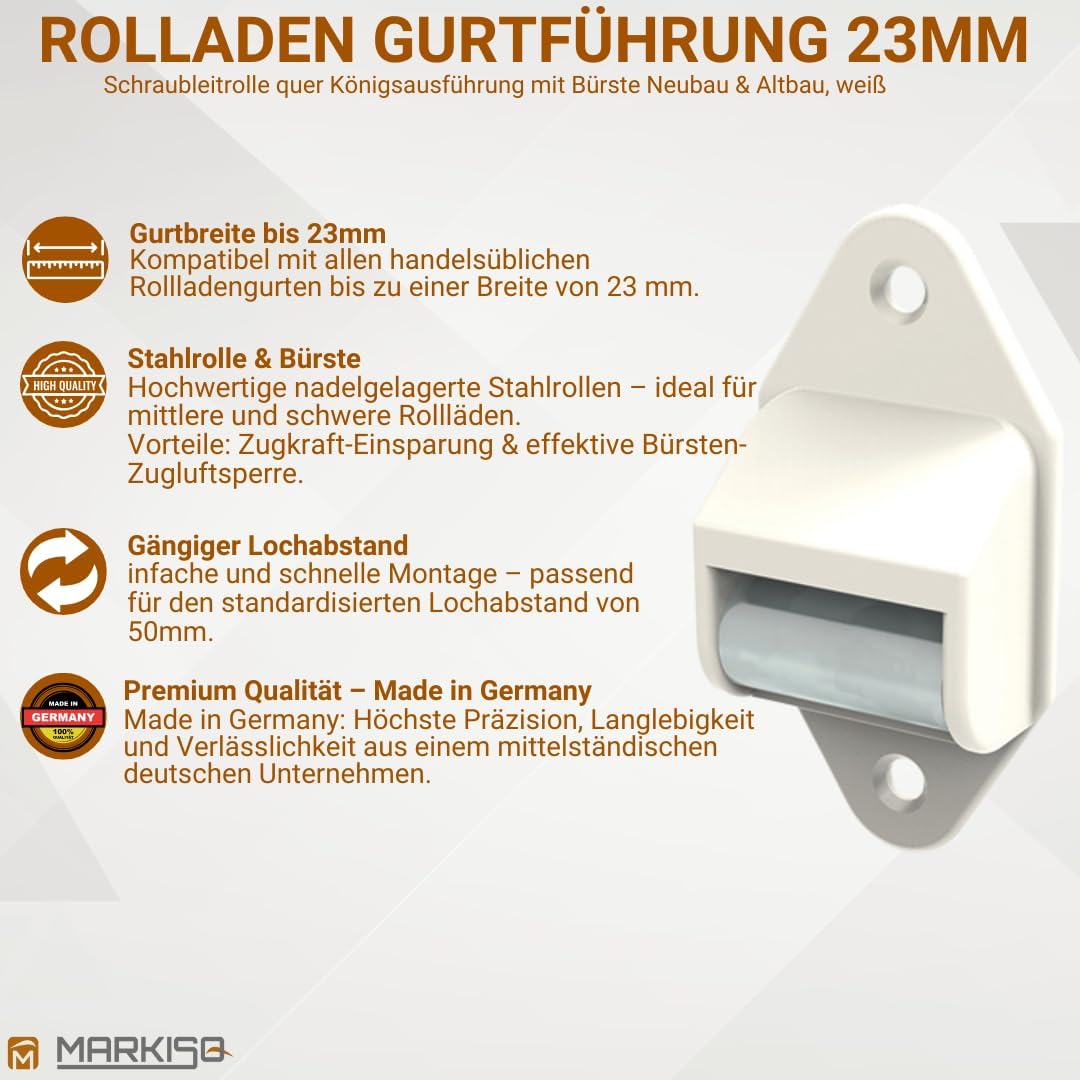 Gurtleitrolle Rolladen Gurtführung 23 mm Königsrolle Handwerkerqualität 10 Stück, 10 Stück