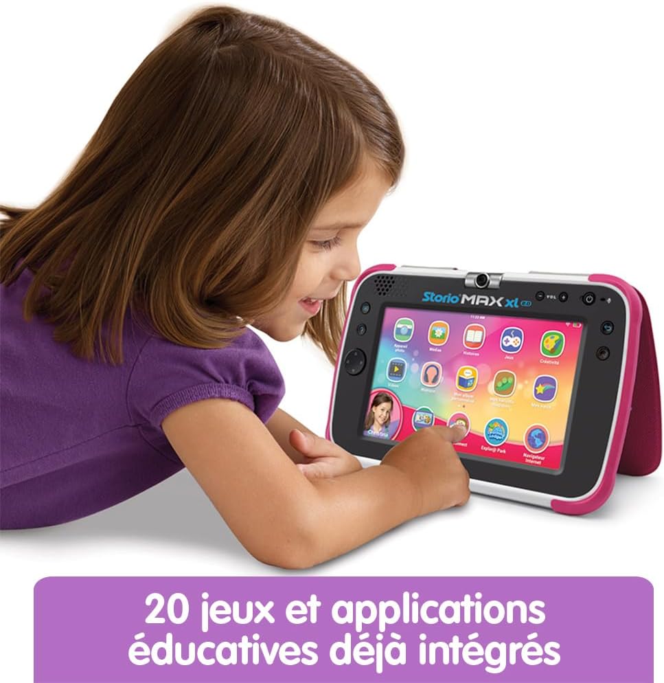 VTech – Tablet Storio Max XL 2. Rosa – 7 Zoll Kinder-Tablet 1% Lernfunktion – französische Version
