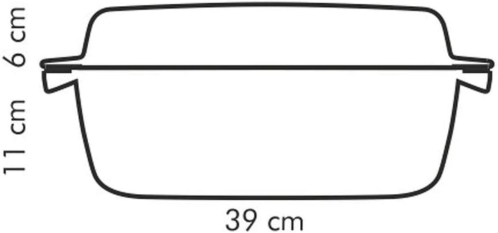 Tescoma Premium Bräter 39 x 22 x 17 cm I Antihaft, Spezialboden, Vielseitiger Glasdeckel I Universel