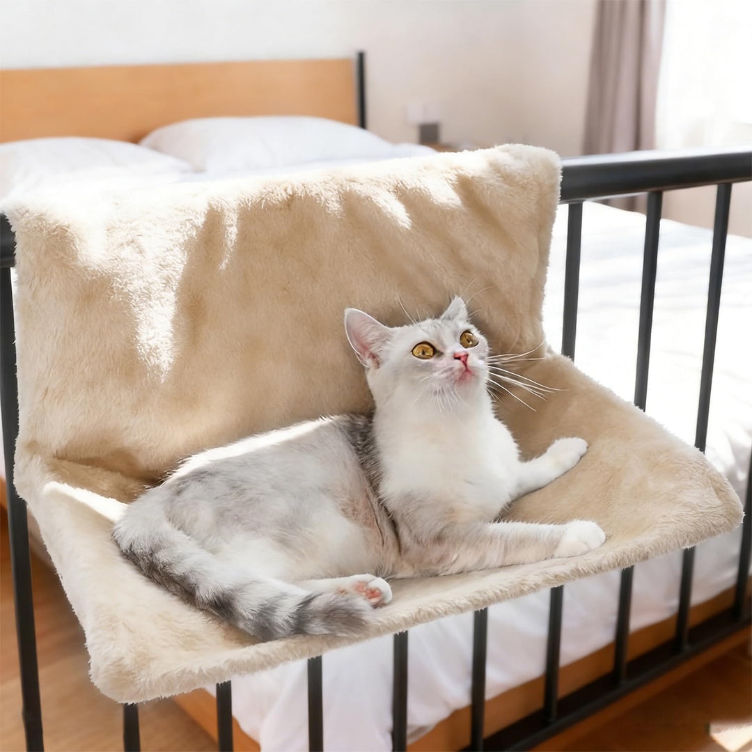 Katzenbett Heizun, Heizkörperbett für Katzenmit weichem Plüsch, Katzenheizungsliege Katzenhängematte