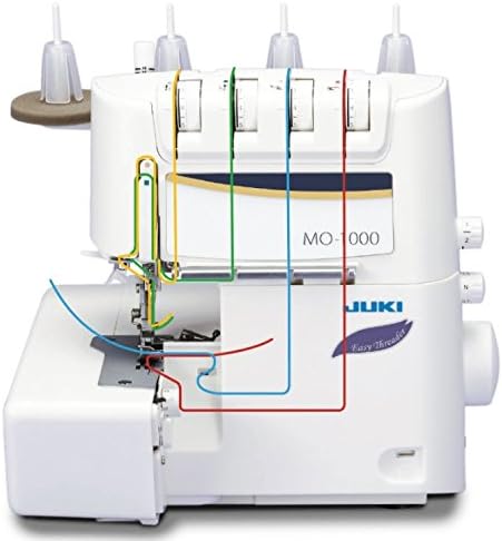 Juki MO-1000 Overlockmaschine zum Einfädeln und automatischen Nadeln, Metall, Weiss, 33 x 28 x 31 cm