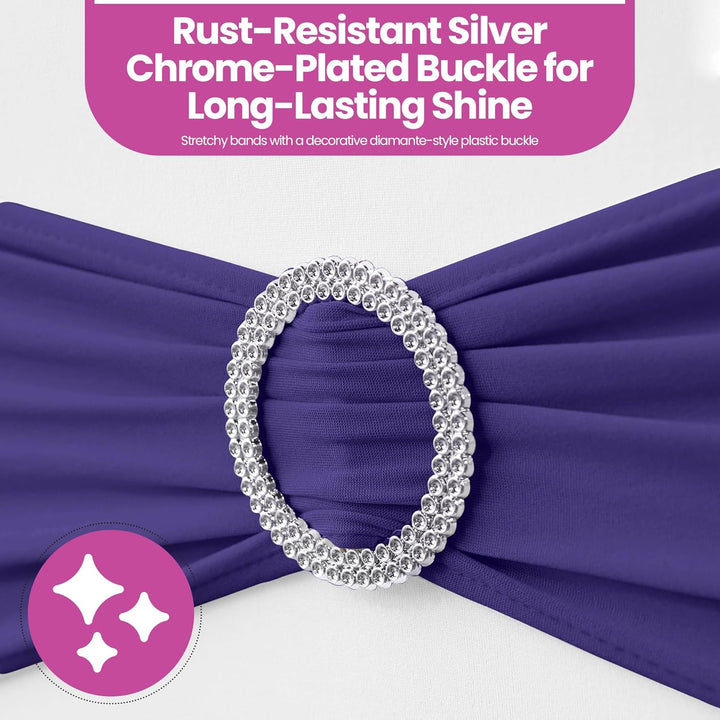 Weddecor Stuhldekoration, elastisches Stuhlband, Stuhlschärpe aus Spandex mit Schiebeschnalle, für H