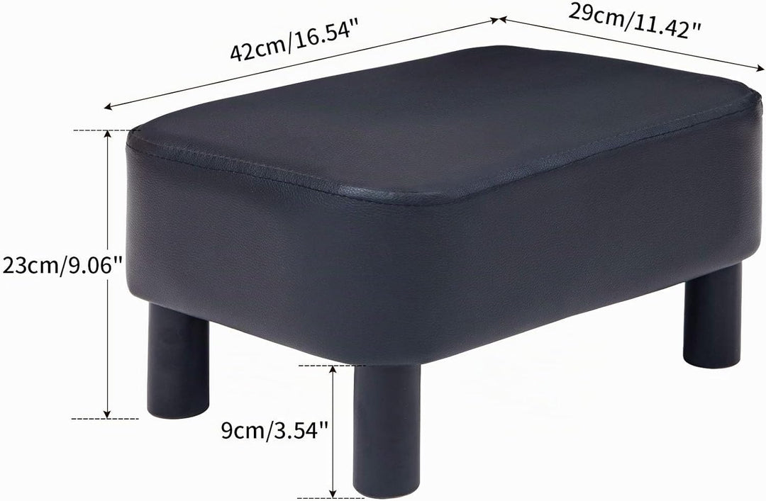 IBUYKE Hölzerner Sitzhocker Rechteckiger, Sitzhocker, Fussablage, Pouf Sitzpuff, Fusshocker mit Holz