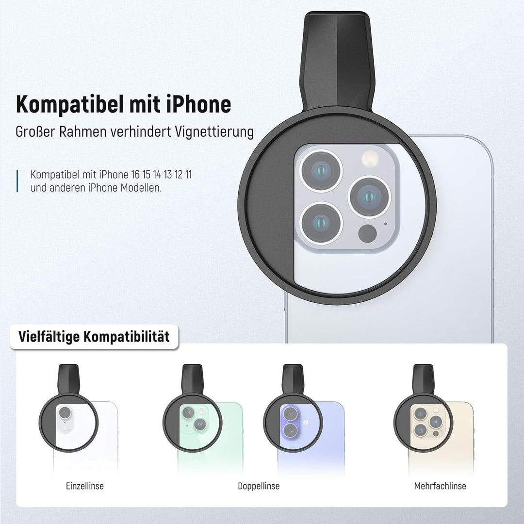 NEEWER 67 mm Variabler ND Filter, aufsteckbarer ND2-32 Neutraldichtefilter für Smartphone Objektive,
