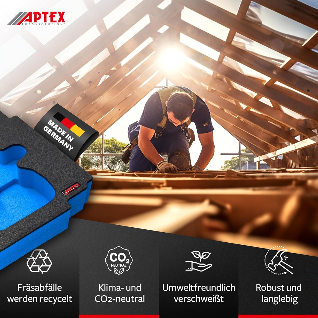 APTEX Schaumeinlage für Makita DTD 157 Schlagschrauber – Polstereinlage & Schaumstoffpolsterung für