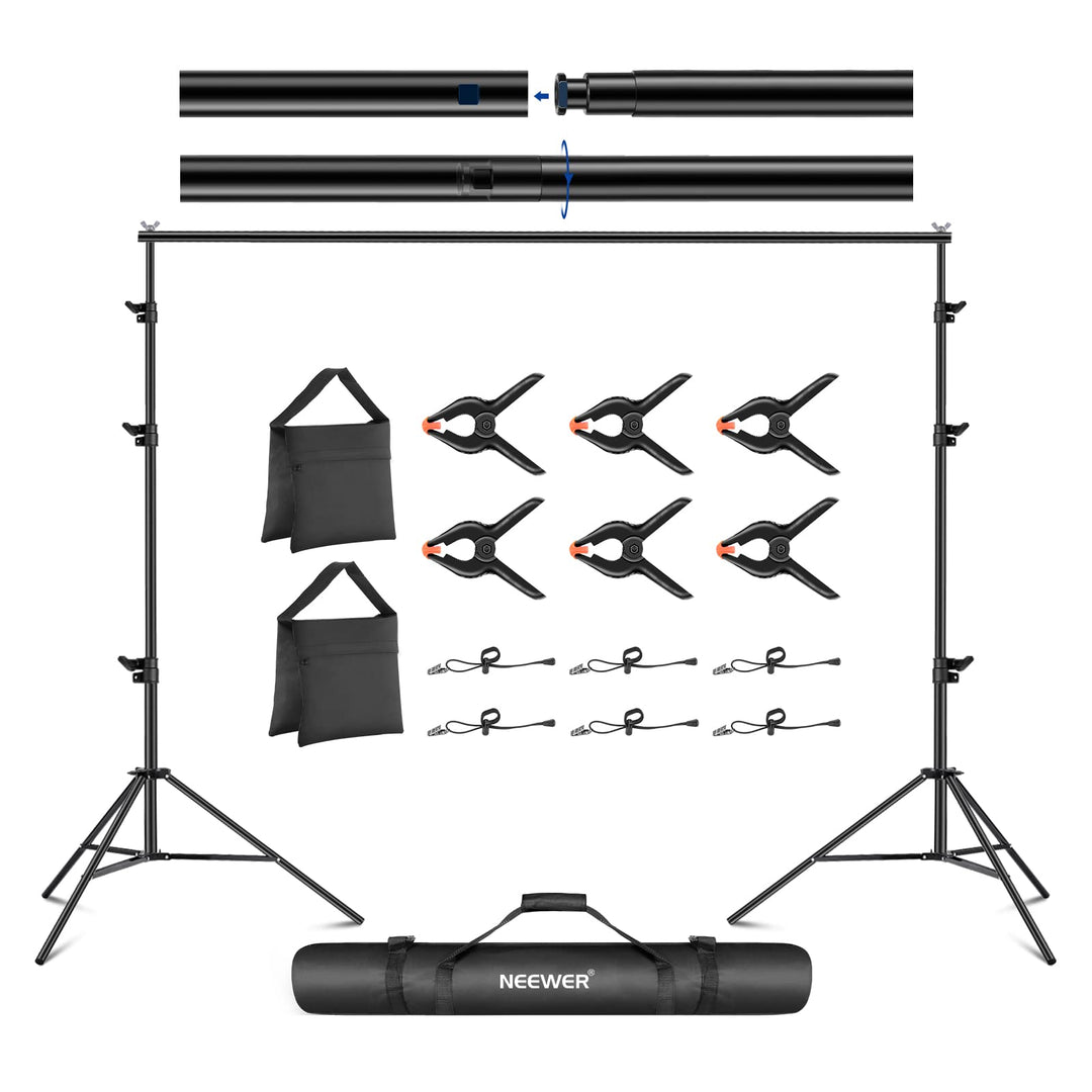 NEEWER 8,5x10 Fuss verstellbares Hintergrundständer Set, Fotografie Hintergrund Unterstützungssystem