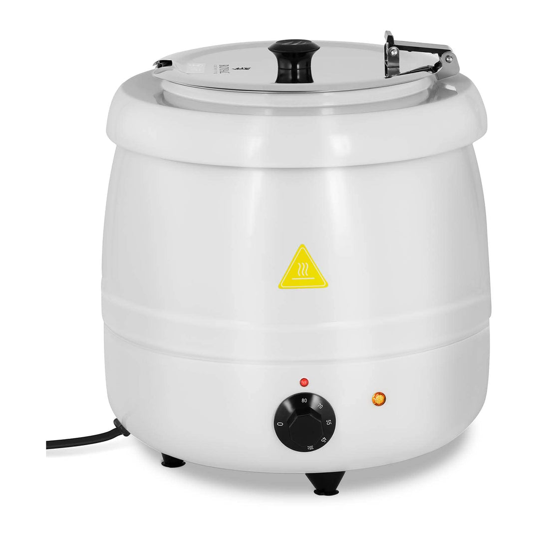 Royal Catering RCST-9403 Suppentopf 10 L Stahl weiss beschichtet Edelstahl 400 W Suppentopf elektris