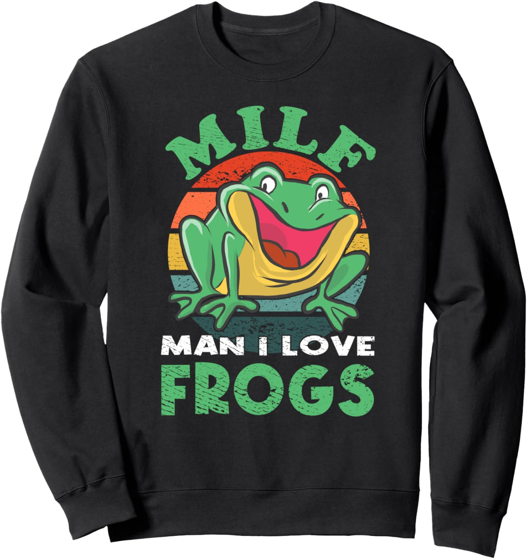 Man I Love Frogs | Vintage Lustiges Frosch Sweatshirt