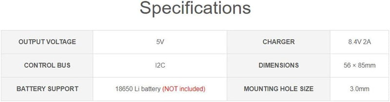 UPS HAT for Raspberry Pi Series Boards Support 5V Uninterruptible Power Supply Charge and Power Outp