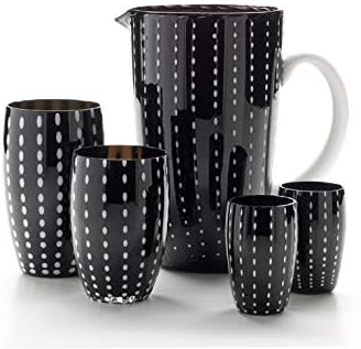 Zafferano Perle Glasbecher - Handgemachtes transparentes Buntglas, cl 32 h 109mm d 71mm - Set 6 Stüc