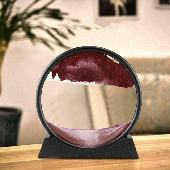 LINPING Fliessendes Sandgemälde, bewegliches Sandkunstbild, rundes Glas, 3D-Tiefsee-Sandlandschaft i