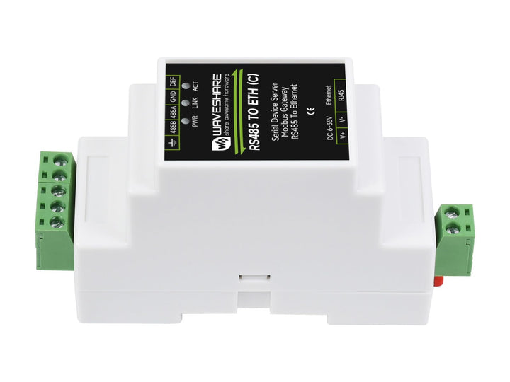 Waveshare RS485 to RJ45 Ethernet Converter Module (C), Industrial Rail-Mount RS485 Serial Server wit
