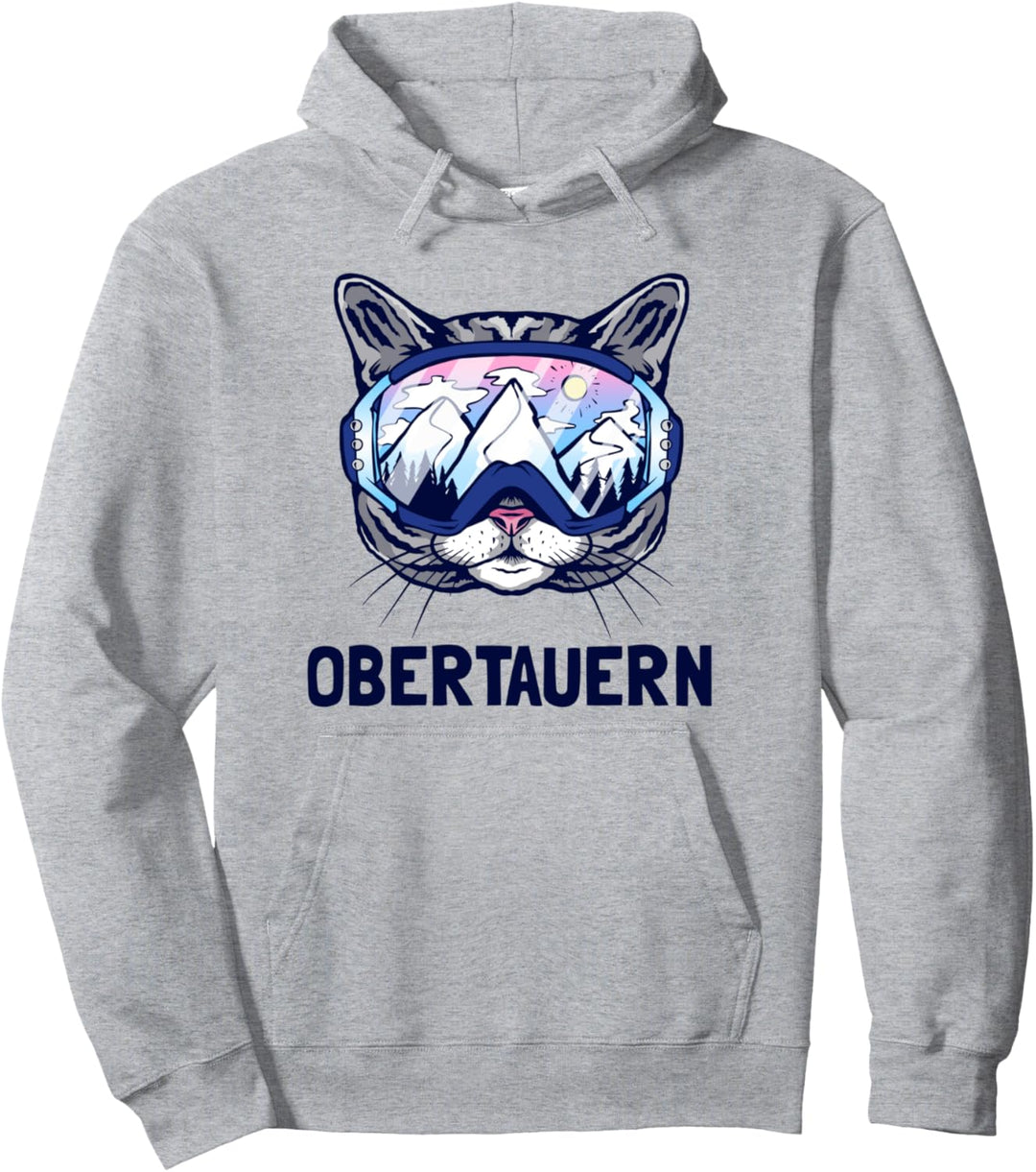 Obertauern Alpen Bergpanorama Skibrille Katzen Pullover Hoodie