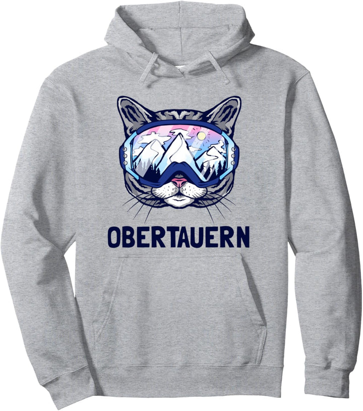 Obertauern Alpen Bergpanorama Skibrille Katzen Pullover Hoodie