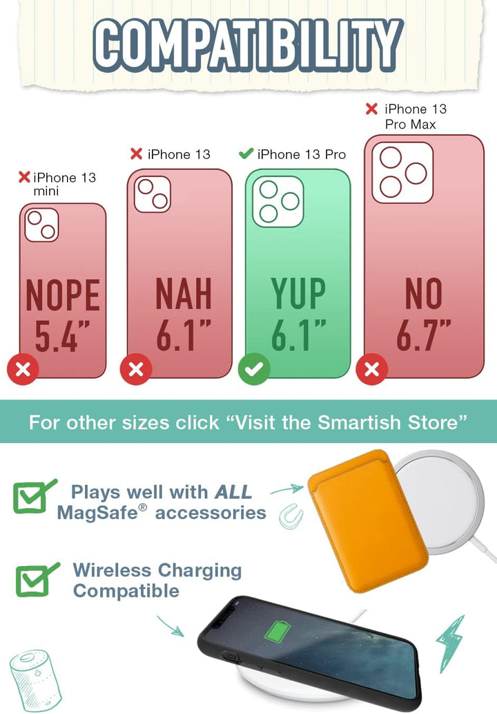 Smartish iPhone 13 Pro Schutzhülle – Gripzilla kompatibel mit MagSafe [Rugged + Tough] Gepanzertes S