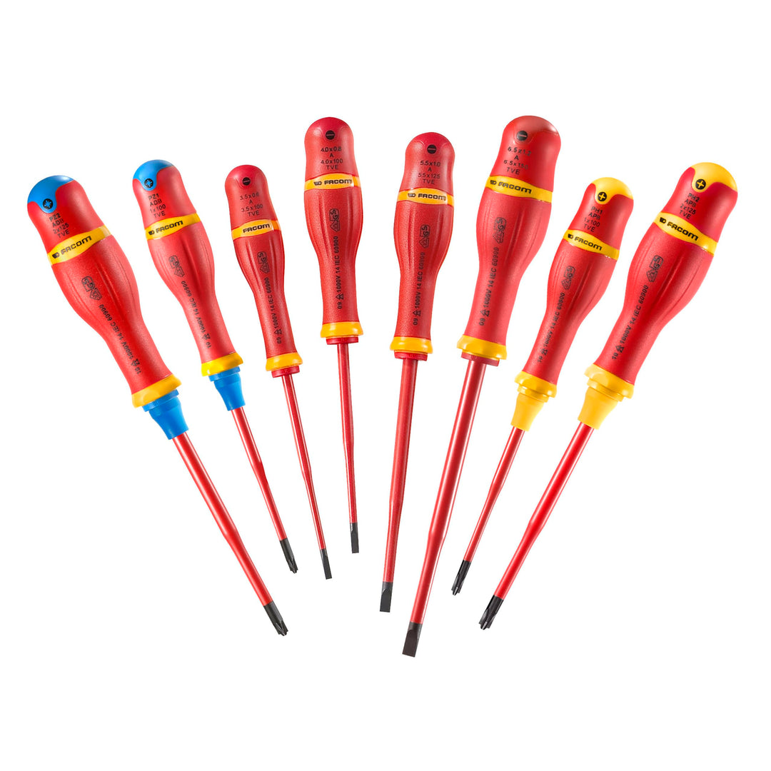 Facom ATB.J8TVE Protwist® SLIM Borneo®, isoliert, 1.000 V, für gemischte Fingerabdrücke 8 Schraubend