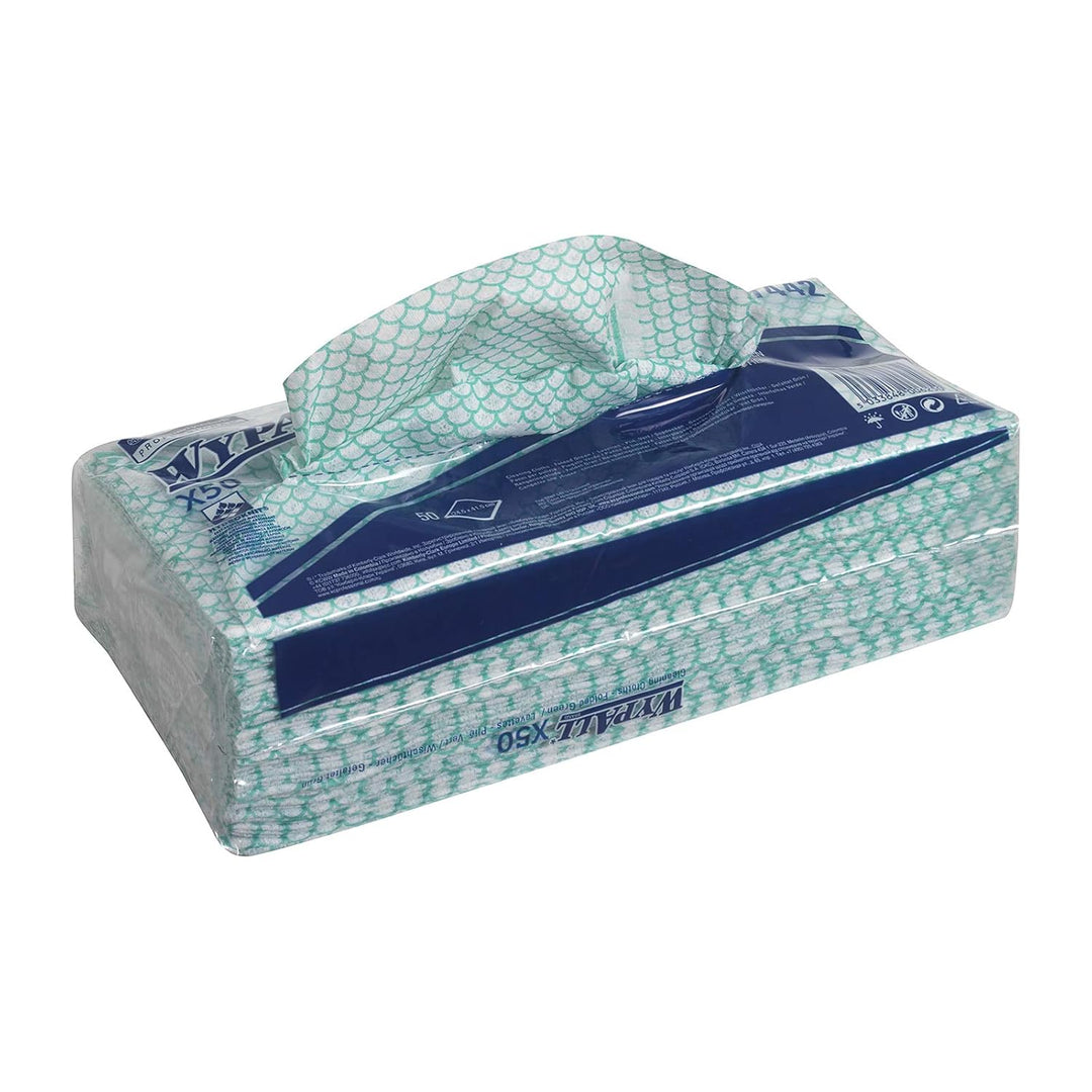 WypAll X50 Farbcodierte Reinigungstücher 7442 Reinigungstücher Grün – 6 Packungen x 50 Farbcodierte
