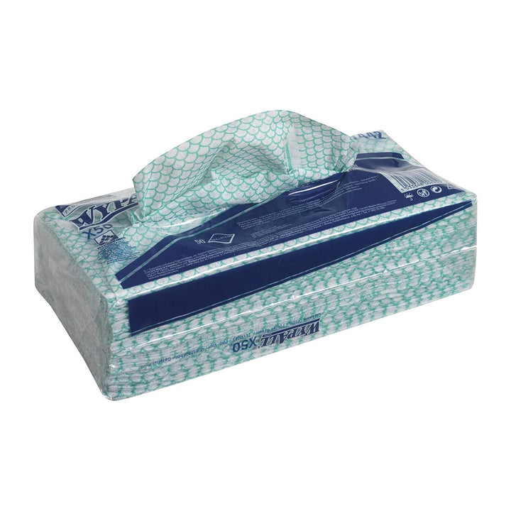 WypAll X50 Farbcodierte Reinigungstücher 7442 Reinigungstücher Grün – 6 Packungen x 50 Farbcodierte