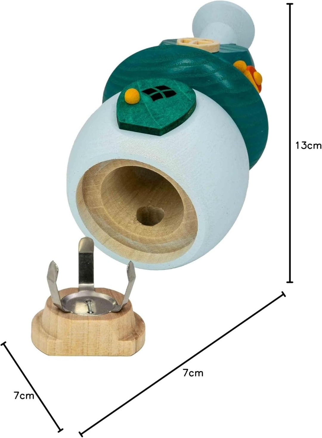 Seiffener Volkskunst | Räucherhaus aus Holz 13 cm | Frühling Sommer Herbst | Sommerfrische mit Schne