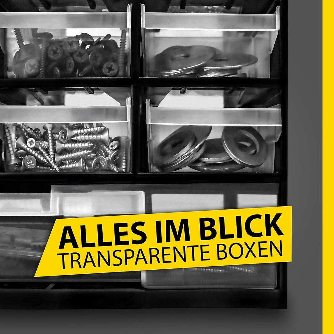 Fatbox Sortimentsbox mit 33 Schubladen | Kleinteilemagazin Sortimentskasten Sortierkasten