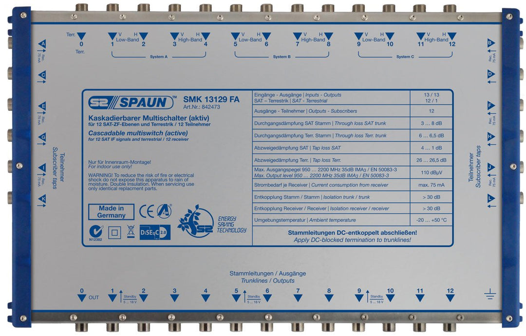 Spaun SMK 13129 FA Kaskadierbare Multischalter (Standard-Klasse, 12x Ausgänge)