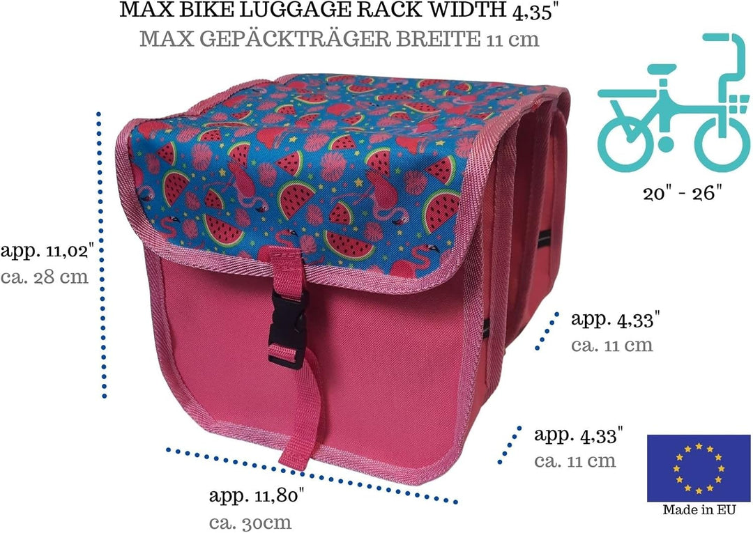 Beluko Fahrradtasche Kinderfahrrad 20-26 Zoll – Doppelte Gepäckträgertasche 18L – Wasserdicht & Robu