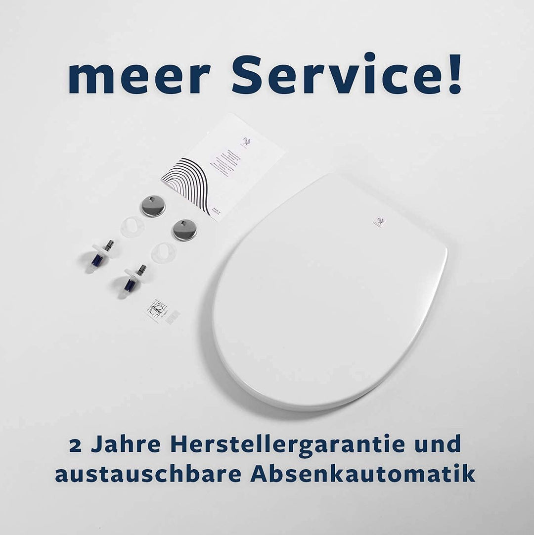 Blauer Hahn® WC Sitz Isar oval | Toilettendeckel mit Absenkautomatik und abnehmbar | Antibakterielle